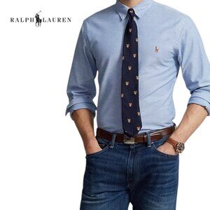 POLO RALPH LAUREN Slim Fit Stretch Oxford Shirt blue size XXL